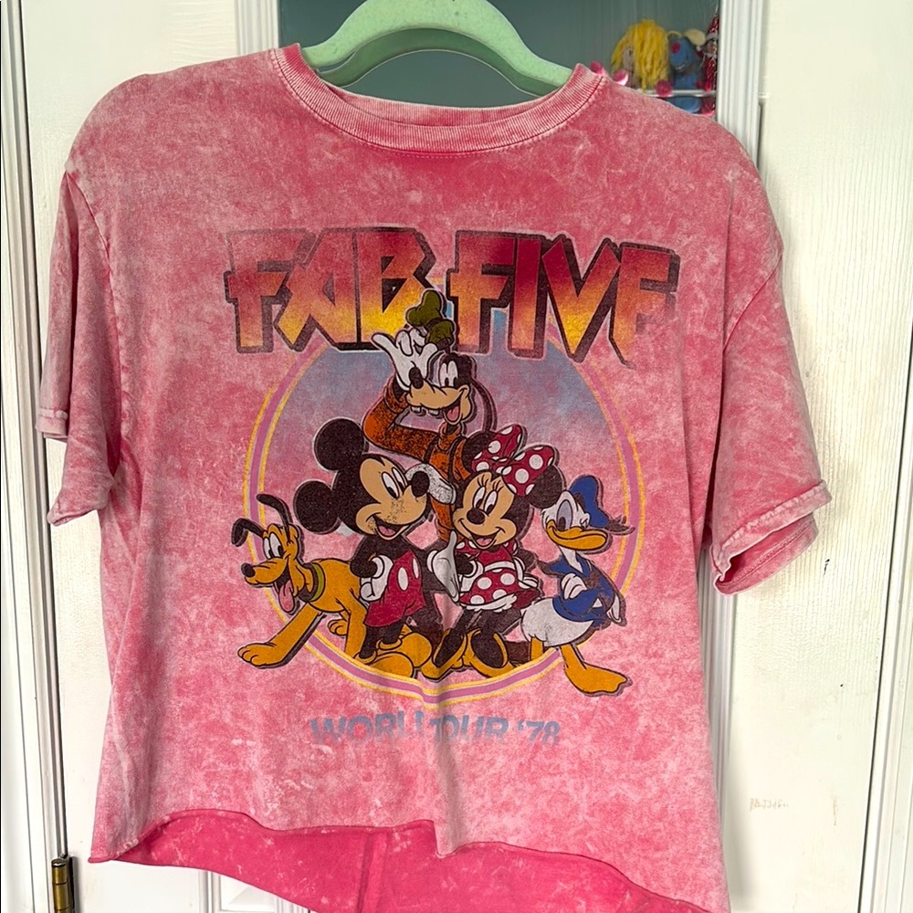 Disney Pink Short Sleeve Tee with Graphic Design